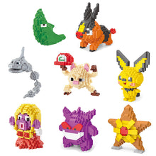 Chargez l'image dans la visionneuse de la galerie, achetez des figurines Pokemon Clamp Brick : Sterndu, Gengar, Pikachu, Floink, Kussilla, Rossana, Menki.