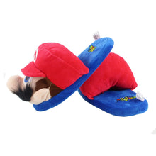 Cargue la imagen en el visor de la galería, compre Pantuflas de peluche Nintendo Mario Brothers, talla única para adultos