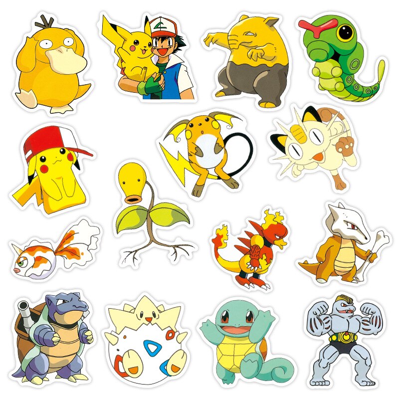 ‍Pegatinas de Pokemon Packs 50 y 100 unidades Stickers Impermeables