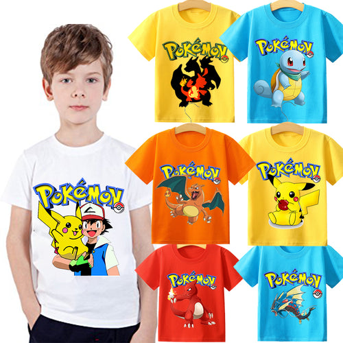 Pokemon Pikachu Kinder Sommer T-Shirts in vielen Motiven und Größen kaufen
