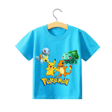 Lade das Bild in den Galerie-Viewer, Pokemon Pikachu Kinder Sommer T-Shirts in vielen Motiven und Größen kaufen
