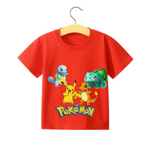 Lade das Bild in den Galerie-Viewer, Pokemon Pikachu Kinder Sommer T-Shirts in vielen Motiven und Größen kaufen
