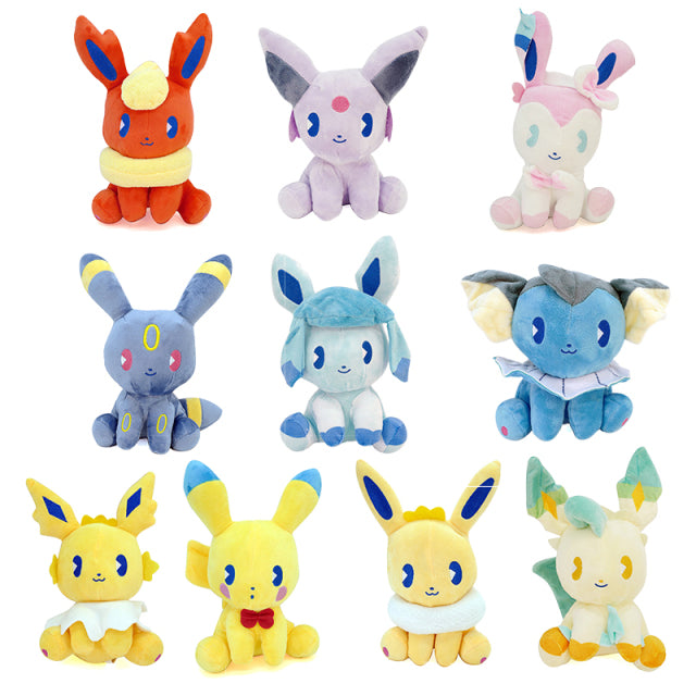 Plüschfiguren-Set Mini Pokémons, 10 Stück - Vaporeon Leafeon Umbreon Flareon Jolteon Glaceon Espeon Eevee Sylveon kaufen