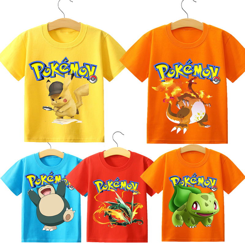 Pokemon Kinder Pikachu T-Shirt für den Sommer viele Motive kaufen