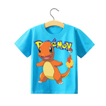 Cargue la imagen en el visor de la galería, compre una camiseta de Pokemon Pikachu para niños para el verano con muchos motivos