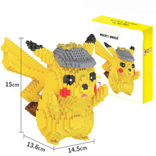 Load the image into the gallery viewer, buy Detective Pikachu with hat 3D kit, 1400 bricks