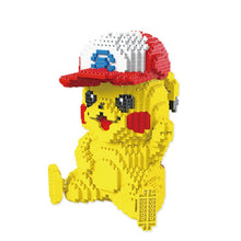 Load the image into the gallery viewer, Buy Pokémon Pikachu with Ash Ketchum's Baseball Cap 3D Building Kit, 1931 Bricks
