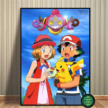 Chargez l'image dans la visionneuse de galerie, achetez Pokemon Posters Art Prints Ash Ketchum Pikachu Jigglypuff etc.