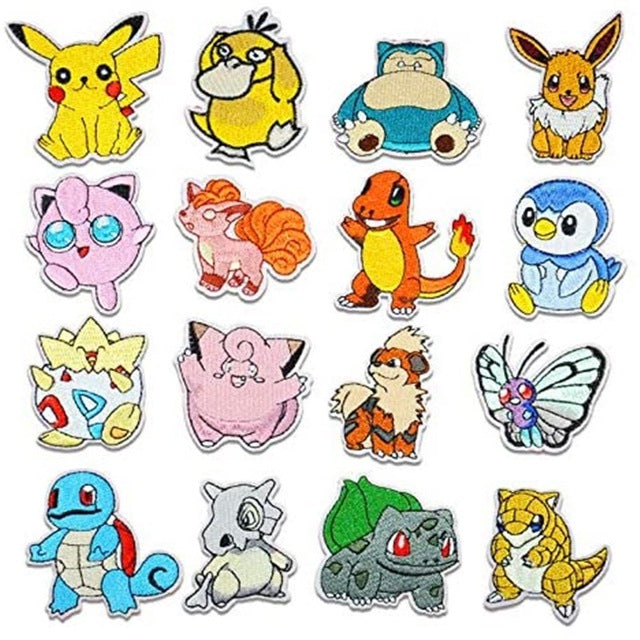 16 Stk. Pokémon Stoff-Patches zum Aufnähen kaufen