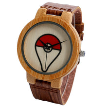 Load the picture into the Gallery Viewer, Buy Pokeball Pokemon Bamboo Wood Wristwatch