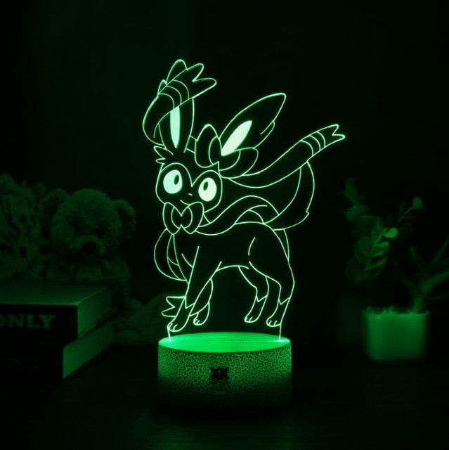 Lampe 3D Evoli Pokémon avec socle au choix ! - LampePhoto