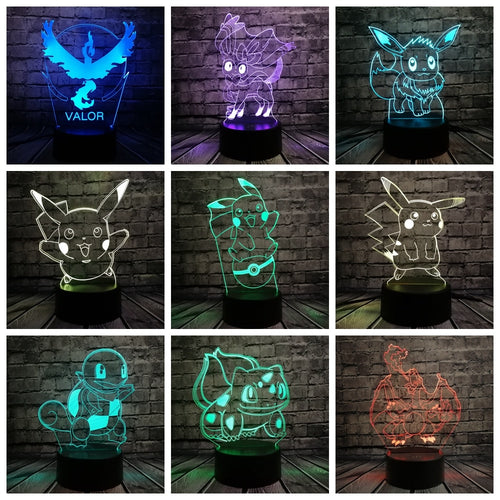 Pokemon Go 3D LED Lampe mit Farbwechsel (Nachtlicht, Tischlampe) kaufen