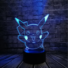 Cargue la imagen en el visor de la galería, compre la lámpara LED 3D Pokemon Go con cambio de color (luz nocturna, lámpara de mesa)