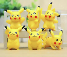 Cargue la imagen en el visor de la galería, compre 6 figuras de Pikachu PVC Pokeball (aproximadamente 4 cm)