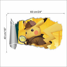 Chargez l'image dans la visionneuse de la galerie, achetez un autocollant mural 3D Detective Pikachu (60 cm * 40 cm)