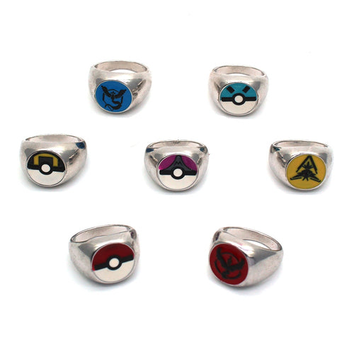 Pokemon Ringe mit Poke Ball, Gengar, Zapdos, Articuno, Moltres Motiv kaufen