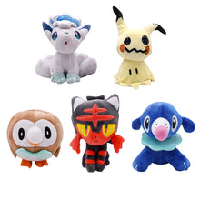 Cargue la imagen en el visor de la galería, compre Pokémon de peluche (aproximadamente 18-20 cm) (Litten, Rowlet, Popplio, Alola, Vulpix, Mimikyu)